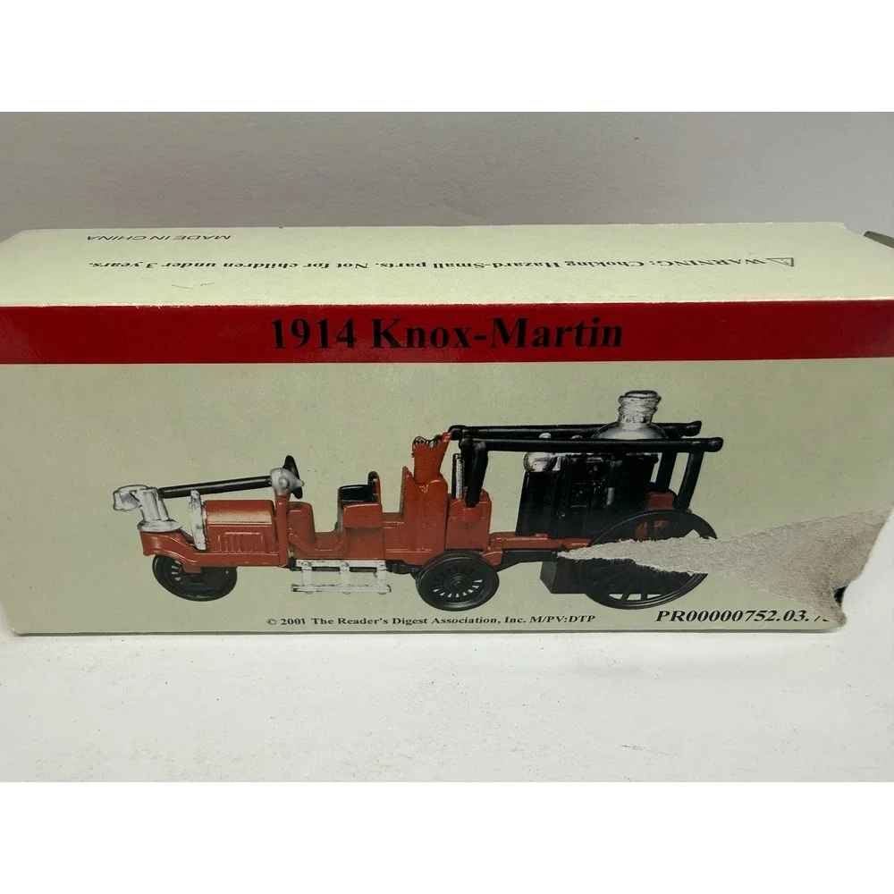 2001Reader's Digest 1914 Knox-Martin Diecast Fire Engine Tractor Red Vintage Toy